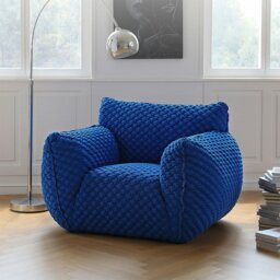 Rackhams Kaczmarek Accent Chair, Armchair, Blue - Others (Leathaire) - thumbnail 1