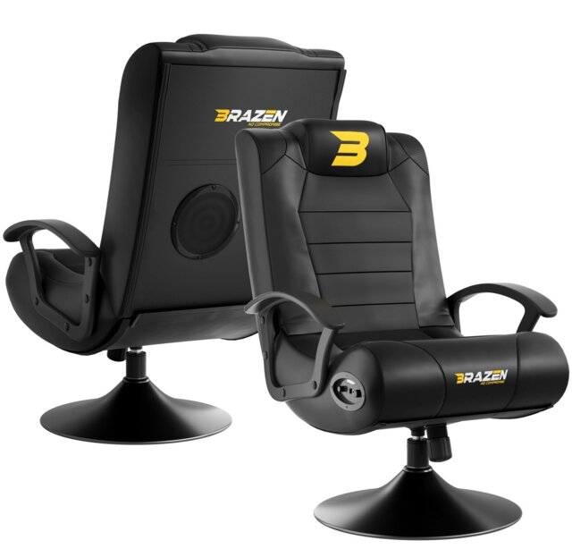 Rackhams Stag 2.1 Bluetooth Wireless Surround Sound Gaming Chair - Black - PU - Sound Chair - image 1