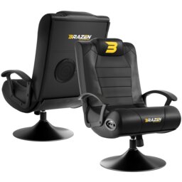 Rackhams Stag 2.1 Bluetooth Wireless Surround Sound Gaming Chair - Black - PU - Sound Chair - thumbnail 2