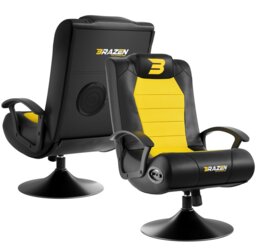Rackhams Stag 2.1 Bluetooth Wireless Surround Sound Gaming Chair - Black - PU - Sound Chair - thumbnail 6