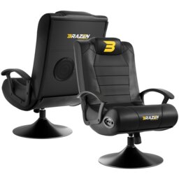 Rackhams Stag 2.1 Bluetooth Wireless Surround Sound Gaming Chair - Black - PU - Sound Chair