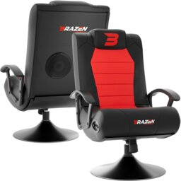 Rackhams Stag 2.1 Bluetooth Wireless Surround Sound Gaming Chair - Black - PU - Sound Chair - thumbnail 3