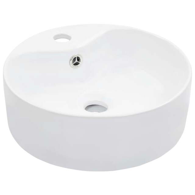Rackhams Wash Basin with Overflow 36x13 cm Ceramic White