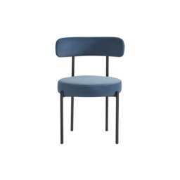 Rackhams Flora Dining Chair - Blue Velvet - Pack of 2 - Blue Velvet