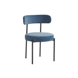 Rackhams Flora Dining Chair - Blue Velvet - Pack of 2 - Blue Velvet - thumbnail 3