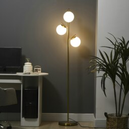 Rackhams Modern Tree Floor Lamp with 3 Light, Living Room Bedroom, Gold
