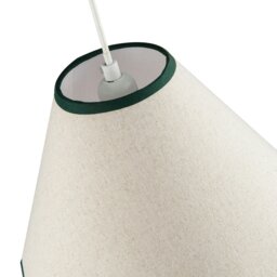 Rackhams Scallop Edge Natural Textured Linen Coolie Lamp Shade with Green Trims - thumbnail 5