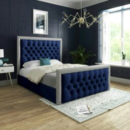 Rackhams Cheltenham Bed - Small Double - 4ft - Blue - thumbnail 1