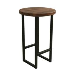 Rackhams Staved Walnut Round Breakfast Bar Stool - thumbnail 3