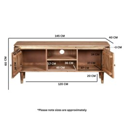 Rackhams Alaina Acacia Wood TV unit - 145 cm - 60 cm - Wood - thumbnail 6