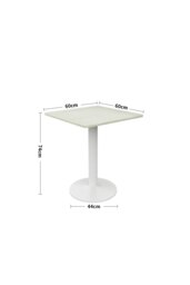 Rackhams 5-piece Set of Square Table & 4 Chairs Bistro Coffee Table Dining Furniture Set - White - thumbnail 6