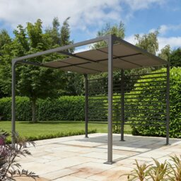 Rackhams Aluminium Pergola with Sliding Roof in Grey - 4m x 3m - thumbnail 5