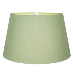 Rackhams Traditional 30cm Olive Green Linen Fabric Drum Table/Pendant Shade 60w Maximum - thumbnail 2