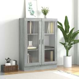 Rackhams Vitrine Cabinet Grey Sonoma 82.5x30.5x115 cm Engineered Wood
