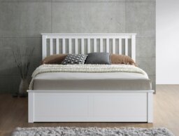 Rackhams Malmo White Wooden Ottoman Bed - King Size