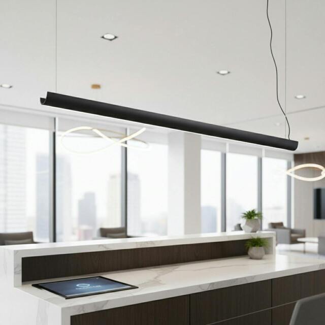 Rackhams 17 Watt Black 1300mm Uplighter Linear LED Pendant Light - image 1