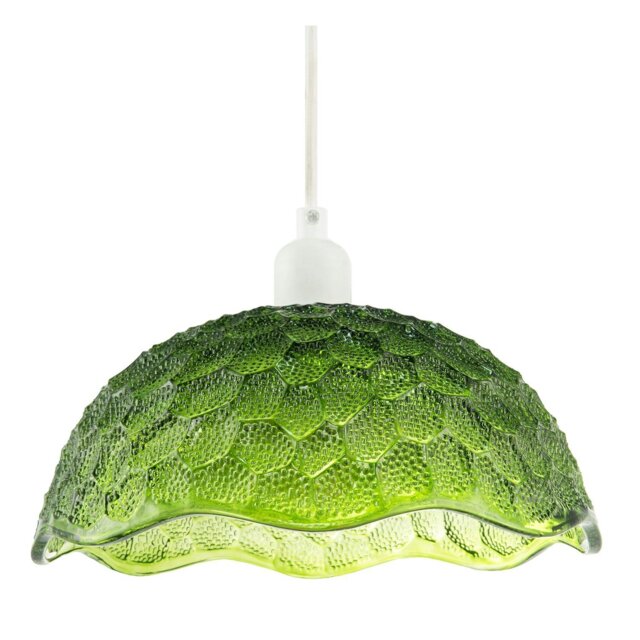 Rackhams Tortoise Designed Emerald Green Glass Textured Ceiling Light Shade - image 1