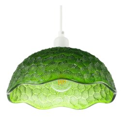Rackhams Tortoise Designed Emerald Green Glass Textured Ceiling Light Shade - thumbnail 4