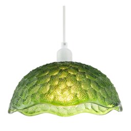 Rackhams Tortoise Designed Emerald Green Glass Textured Ceiling Light Shade - thumbnail 2