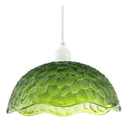 Rackhams Tortoise Designed Emerald Green Glass Textured Ceiling Light Shade - thumbnail 1