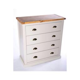 Rackhams Loreo 4 Drawer Chest of Drawers Brass Cup Handle - Light Grey - thumbnail 3