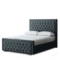 Rackhams Allegra Ottoman Bed with Upholstered Headboard - Grey (Steel) - Double / 4ft6 - thumbnail 2