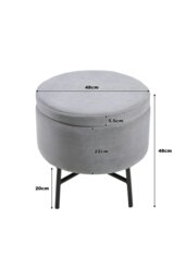 Rackhams Contemporary Velvet Storage Ottoman Footstool - Grey - thumbnail 6