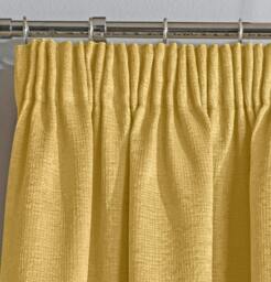 "Rackhams Ochre Plain Thermal Room Darkening Energy Saving Tape Top Curtains For Living Rooms & Bedrooms - 66"" (168cm) Width x 54"" (137cm) Drop" - thumbnail 2