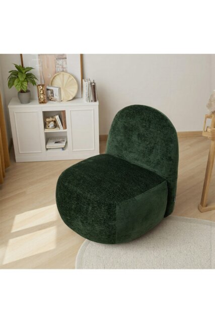Rackhams Dark Green Modern Chenille Upholstered Lounge Chair - Dark Green - image 1