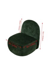 Rackhams Dark Green Modern Chenille Upholstered Lounge Chair - Dark Green - thumbnail 5