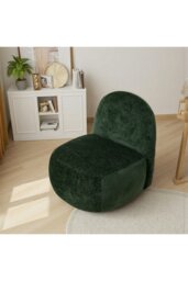 Rackhams Dark Green Modern Chenille Upholstered Lounge Chair - Dark Green
