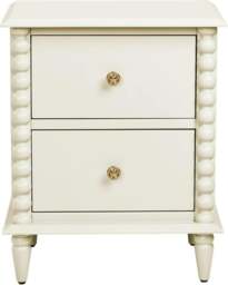 Rackhams Cromwell Bedside Table with Bobbin Design - Pale Olive, Green - thumbnail 6