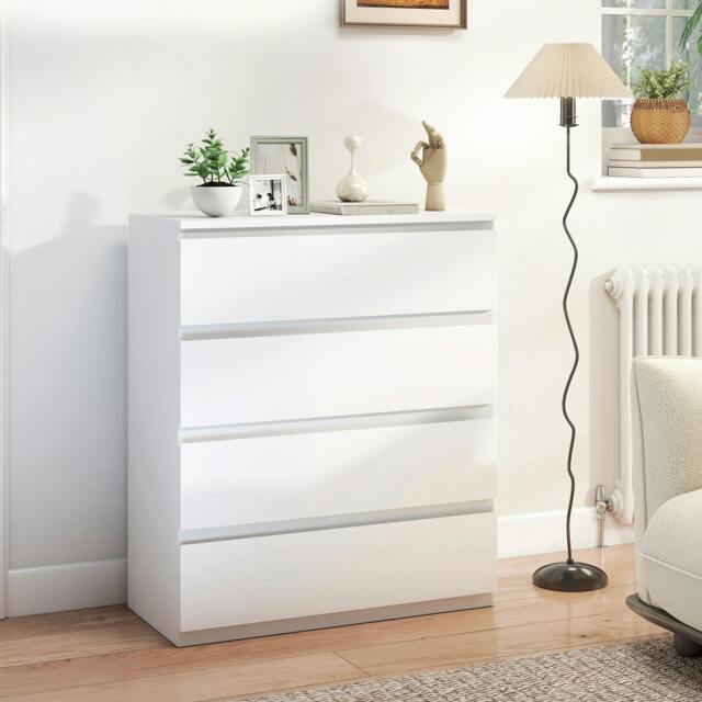 Rackhams Chest of Drawers, 4 Drawer Storage Cabinet Unit for Bedroom, White - image 1