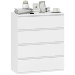 Rackhams Chest of Drawers, 4 Drawer Storage Cabinet Unit for Bedroom, White - thumbnail 2