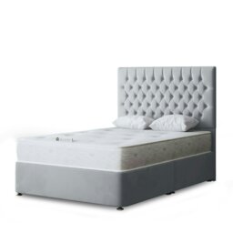 Rackhams Seraphine Divan Bed with Upholstered Headboard - Two Drawers - Silver - Double - thumbnail 2