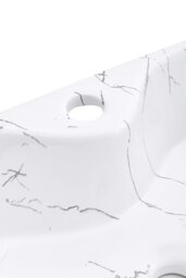 Rackhams Rectangular Marble Bathroom Vanity Vessel Sink - White - thumbnail 4