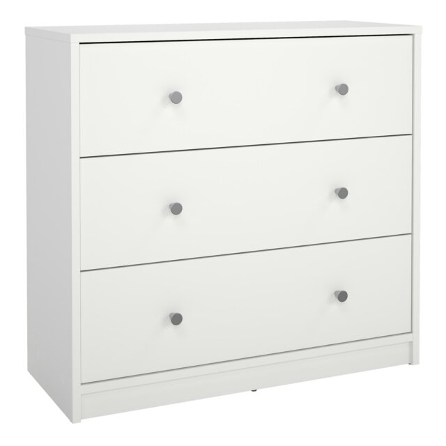 Rackhams May Chest of 3 Drawers in White - White - Matt - Melamine - image 1
