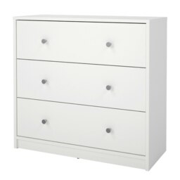 Rackhams May Chest of 3 Drawers in White - White - Matt - Melamine - thumbnail 3
