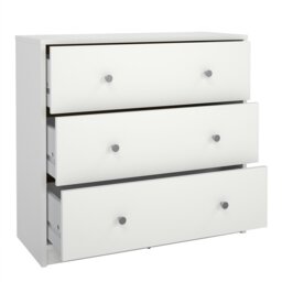 Rackhams May Chest of 3 Drawers in White - White - Matt - Melamine - thumbnail 5
