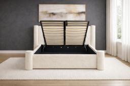 Rackhams Luxury Pillar Ottoman Storage Bed Frame with Gas Lift - Super King - thumbnail 3