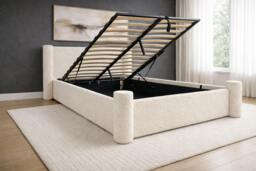 Rackhams Luxury Pillar Ottoman Storage Bed Frame with Gas Lift - Super King - thumbnail 4