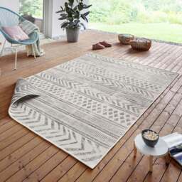 Rackhams Indoor-Outdoor Reversible Geometric Grey Rug - 160X230 cm - thumbnail 4