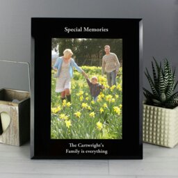 Rackhams Personalised 5x7 Black Glass Photo Frame - thumbnail 2