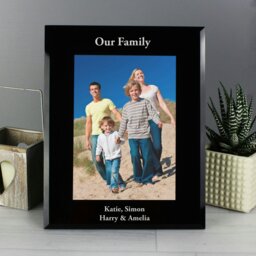 Rackhams Personalised 5x7 Black Glass Photo Frame