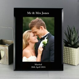 Rackhams Personalised 5x7 Black Glass Photo Frame - thumbnail 4