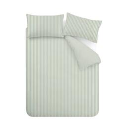 Rackhams Epping Textured Stripe Reversible Duvet Cover Set Green - Single - Green - thumbnail 5