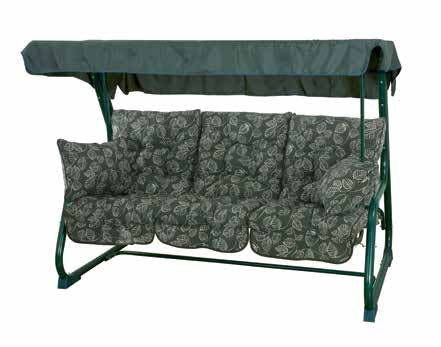 Rackhams Pendulum 3 Seater Garden Hammock Swing with Cushions - Convertible Bed - Aspen Green Leaf - 190(L) x 160 (W) - image 1