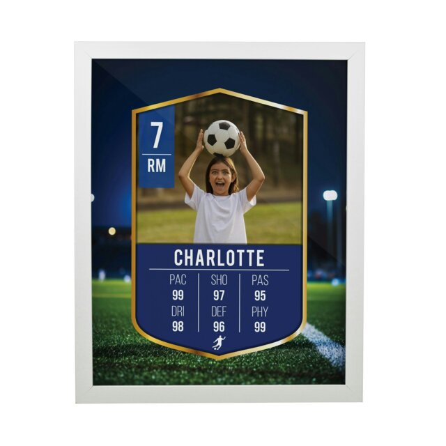 Rackhams Personalised Photo Upload Football Card Football White Poster Frame - image 1