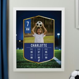 Rackhams Personalised Photo Upload Football Card Football White Poster Frame - thumbnail 2