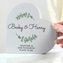 Rackhams Personalised Wedding Free Standing Heart Ornament - thumbnail 2